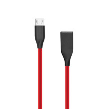 Silicone cable USB-Micro USB (red, 1m)