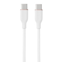 Silicone cable USB Type-C - Type-C, 60W (white, 1m)