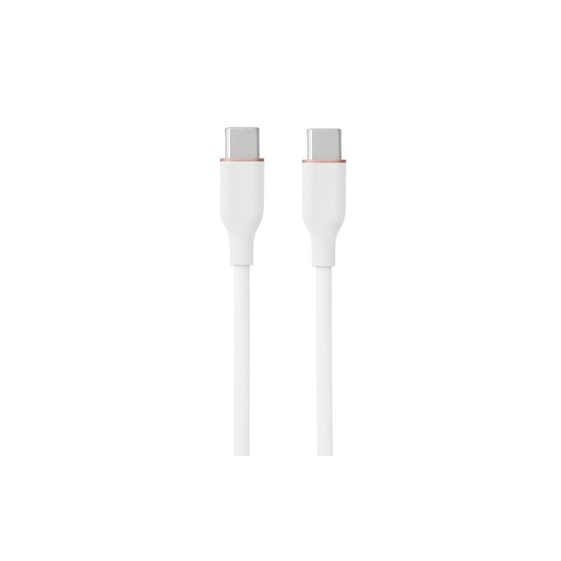 Silicone cable USB Type-C - Type-C, 60W (white, 3m)