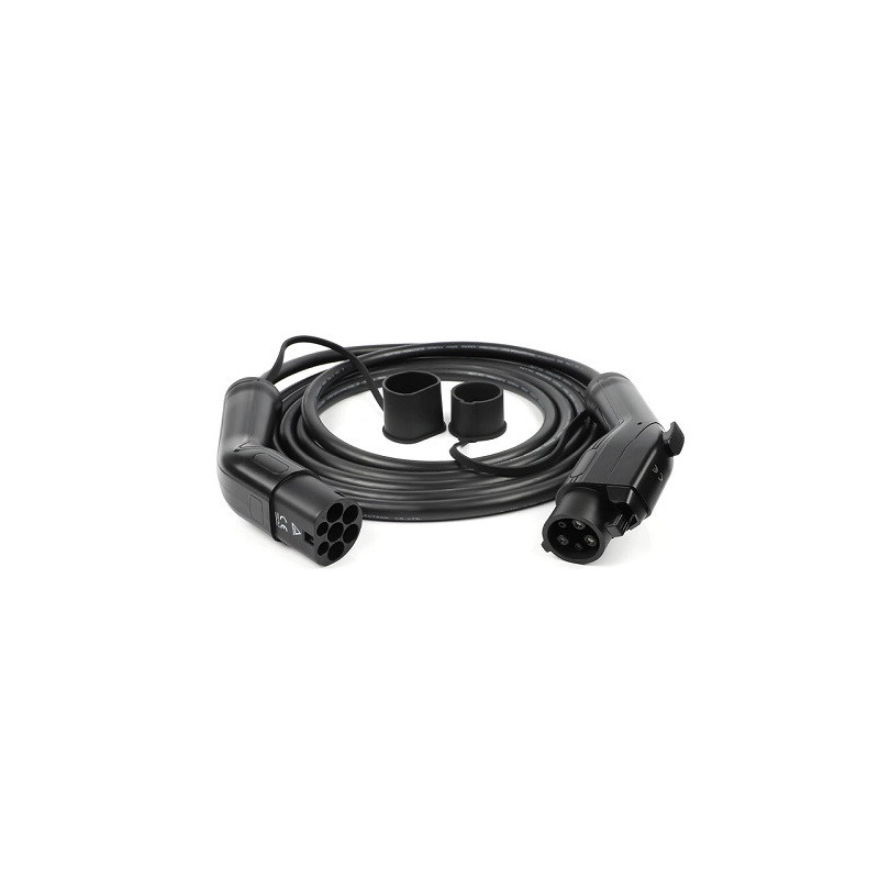 Electric vehicle charging cable Type 1 (Female) - Type 2 (Male), 32A, 7.2kW, 1-phase, 5m
