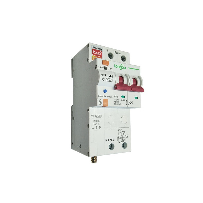 TUYA smart 2-pin circuit breaker - circuit breaker, Wi-Fi, RS485, 80A