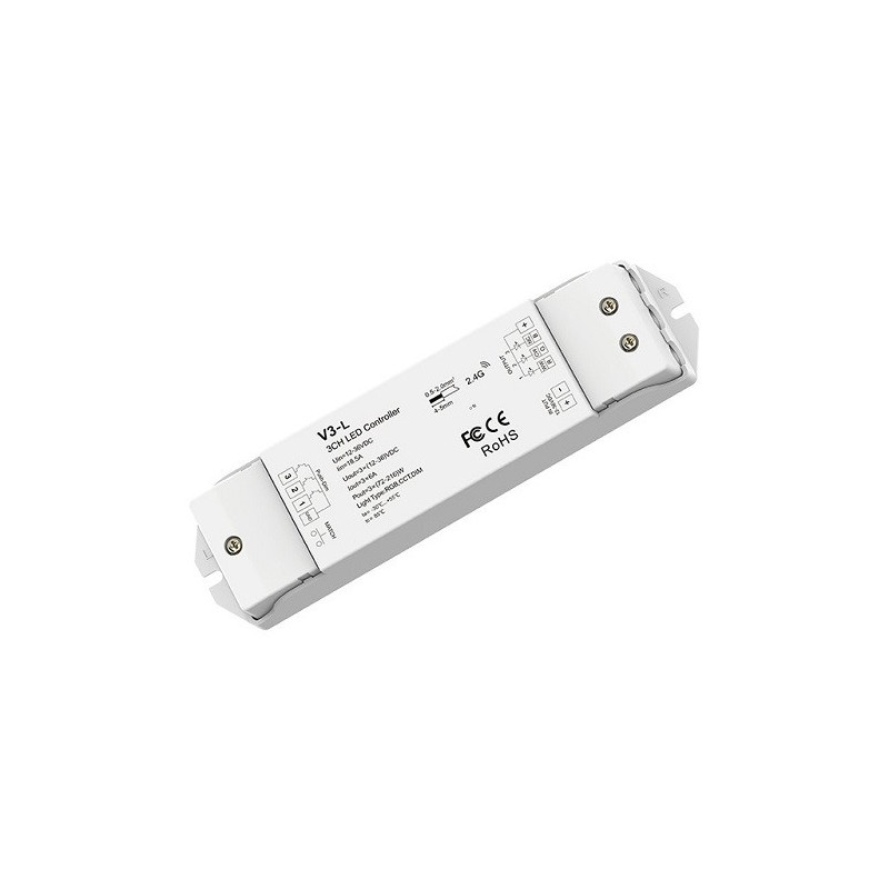 V3-L constant voltage RGB controller, 12-48V, 3x 6A, Push Dimm
