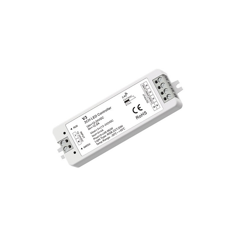 V3 constant voltage RGB controller, 12-24V, 3x 4A