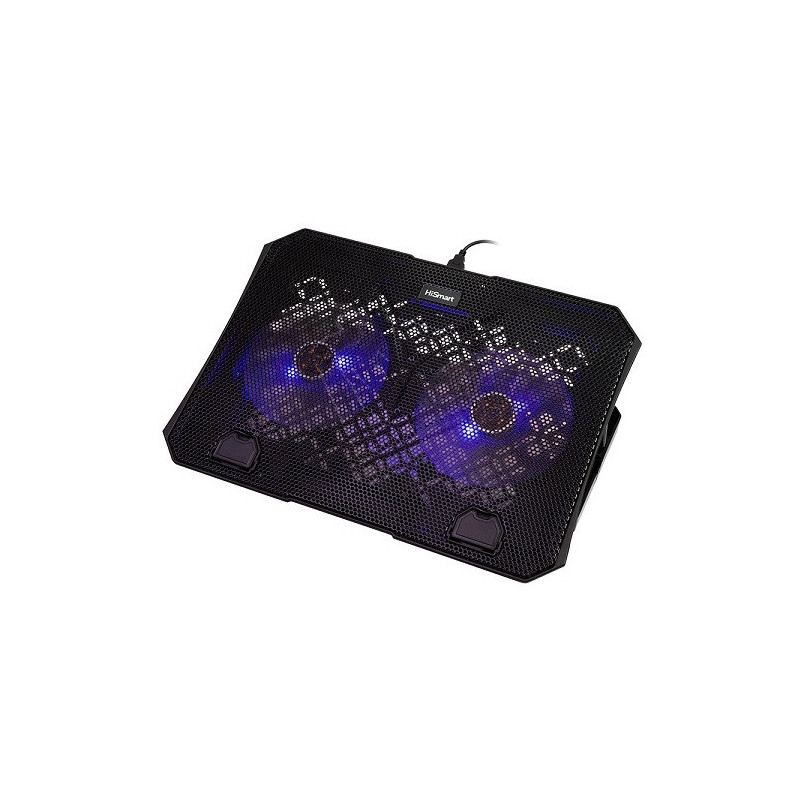 HISMART laptop cooling stand, with 2 LED fans, 5 positions