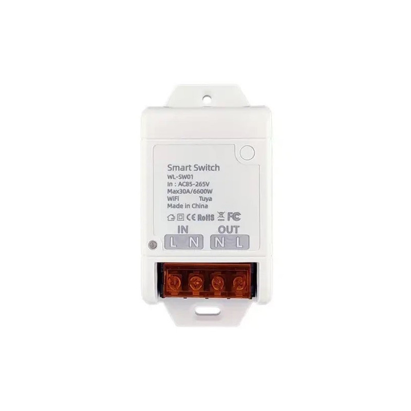 TUYA smart 1-channel switch, Wi-Fi, 30A, AC 100-240V, 6600W