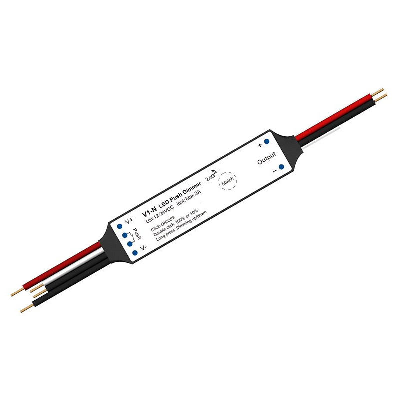 V1-N constant voltage controller 12-24V, 1x 3A, Push-Dimm
