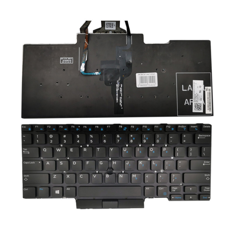 Klaviatūra DELL Latitude: E5450, E5470, E5480 su apšvietimu ir "trackpoint"