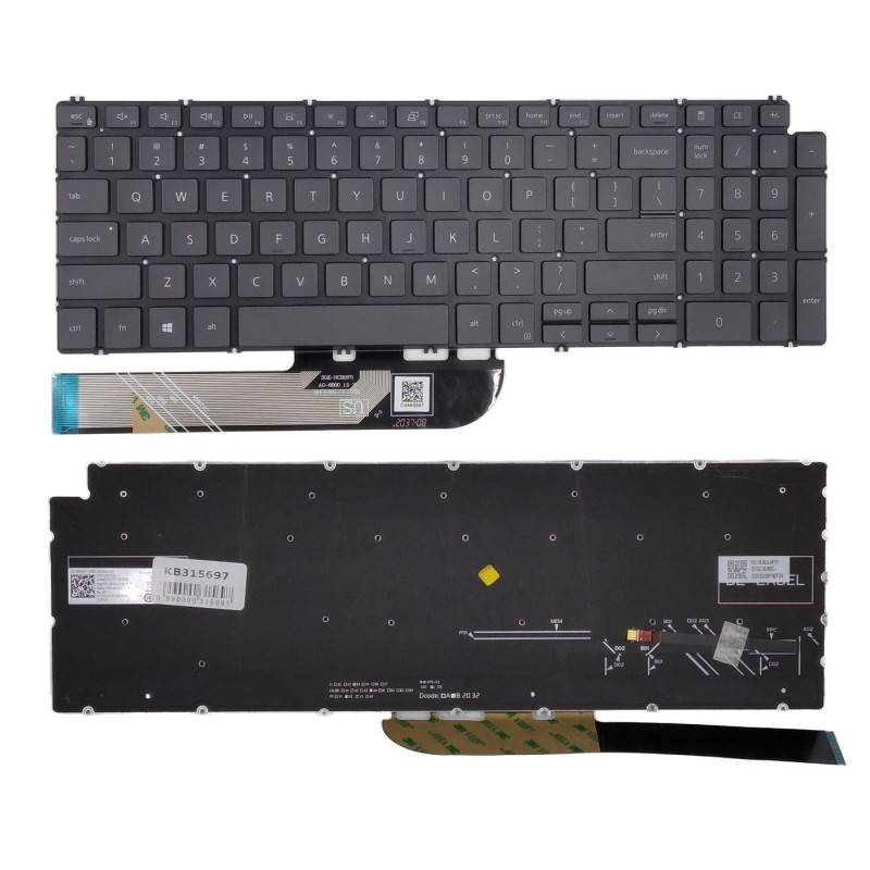 Klaviatūra DELL Inspiron 5584, 5590, 5593, 5594, 5598 su pašvietimu