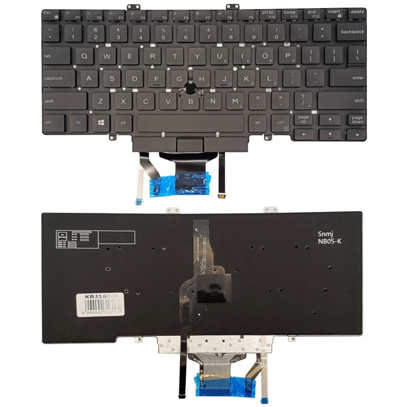 Klaviatūra DELL Latitude 5400, su "trackpoint"