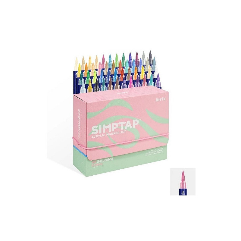 Acrylic markers - felt-tip pens ARRTX Simptap, 48 colors