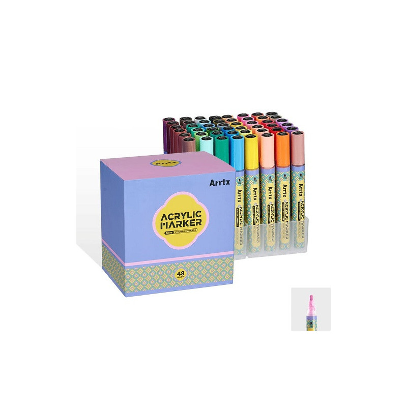 Acrylic markers - felt-tip pens ARRTX, 48 colors