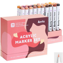 Acrylic markers - felt-tip pens ARRTX 30C, 30 colors, skin tones