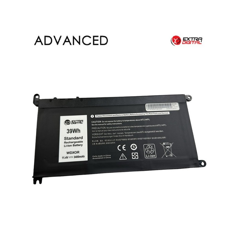 Nešiojamo kompiuterio baterija DELL WDX0R, 3400mah, Extra Digital Advanced