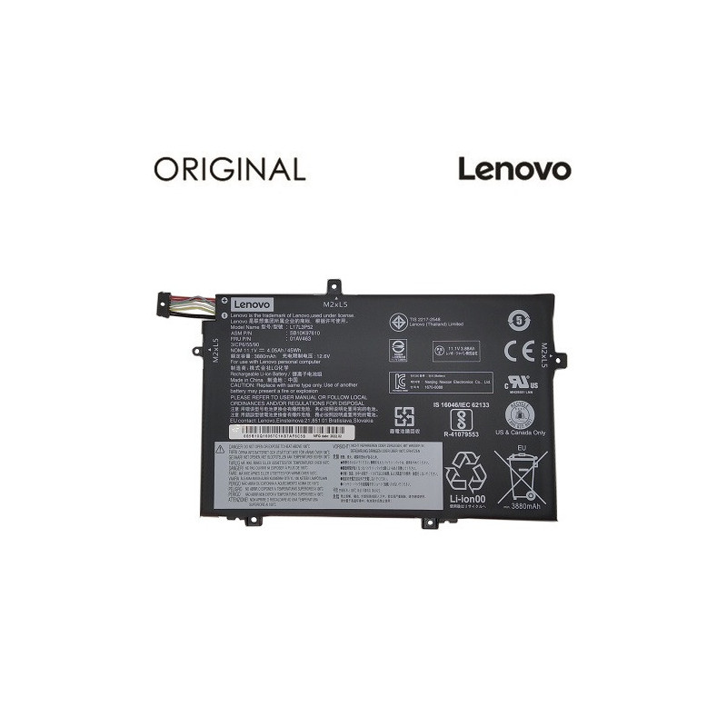 Nešiojamo kompiuterio baterija LENOVO 01AV463, 3880mAh, Original