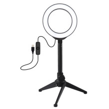 LED žiedinė lempa 12cm, su...