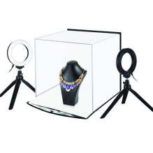 Photography box with ring light set, 30x30x30cm