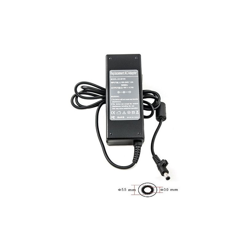 Laptop charger SAMSUNG 90W: 19V, 4.74A