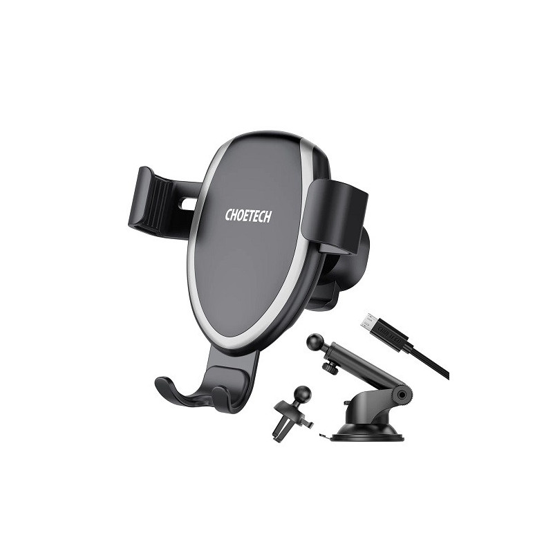 CHOETECH car phone holder, with wireless charging function, 10W