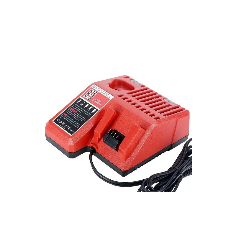 Battery charger included for MILWAUKEE N12N14N18 batteries, 10.8V-18V, 3A, Li-ion