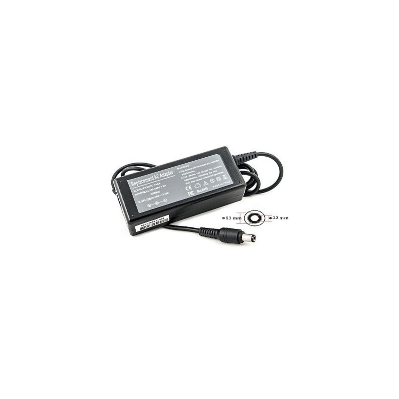 Laptop charger TOSHIBA 60W: 19V, 3.16A
