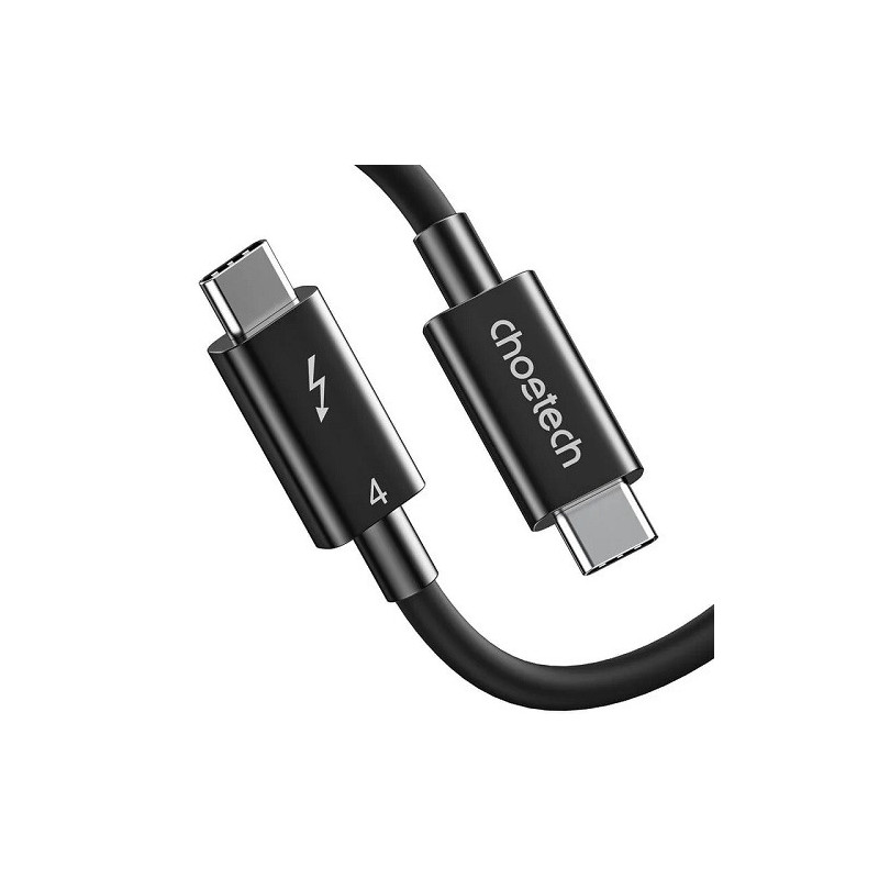 Kabelis CHOETECH Thunderbolt 4, USB-C - USB-C, 40Gbps, 100W, 20V / 5A, 8K / 60Hz, 0.8m