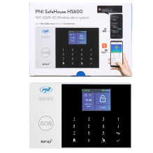 PNI SafeHouse HS600 Wifi GSM 4G wireless alarm system, supports 90 wireless zones and 3 wired zones, compatible with Tuy
