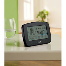 PNI MS500 weather station with wireless external sensor, displays indoor and outdoor temperature and humidity, memory of