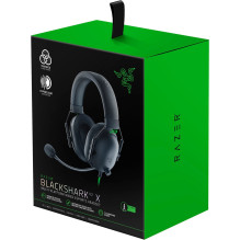 Razer Blackshark V2 X ausinės su laidinėmis ir galvos juosta, juodos, žalios