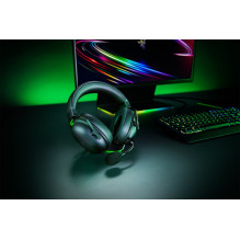 Razer Blackshark V2 X ausinės su laidinėmis ir galvos juosta, juodos, žalios