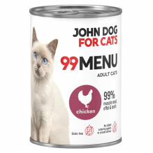 Maisto produktai - JOHN DOG 99 Meniu Vištienos Drėgnas Maistas 400g Be Grūdų