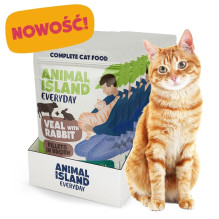 Gyvūnų maistas - ANIMAL ISLAND Veršienos ir triušienos filė sultinyje 12x85g