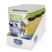 Gyvūnų maistas - ANIMAL ISLAND Kalakutienos ir tuno filė sultinyje 12x85g