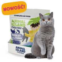 Gyvūnų maistas - ANIMAL ISLAND Kalakutienos ir tuno filė sultinyje 12x85g