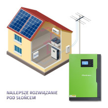 Energijos keitiklis - Qoltec 53887 5.5kW 100A 48V MPPT Off-Grid