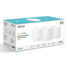 Wireless Router, TP-LINK, Wireless Router, 1500 Mbps, Mesh, Wi-Fi 6, 1x10 / 100 / 1000M, 1x2.5GbE, DHCP, DECOX10(3-PACK)