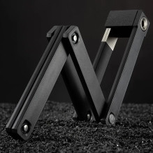 Rockbros 32140003001 foldable bicycle lock with key and handle, 88cm - black