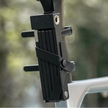 Rockbros 32140003001 foldable bicycle lock with key and handle, 88cm - black