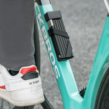 Rockbros 32140003001 foldable bicycle lock with key and handle, 88cm - black