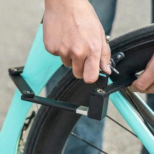 Rockbros 32140003001 foldable bicycle lock with key and handle, 88cm - black