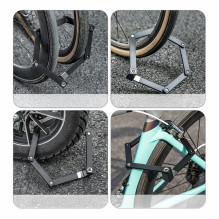 Rockbros 32140003001 foldable bicycle lock with key and handle, 88cm - black