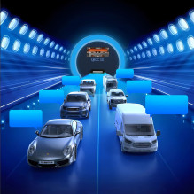 „Dudao R4Ultra“ 120 W greito įkrovimo LED automobilinis įkroviklis su maitinimo šaltiniu, USB-A ir USB-C – pilkas