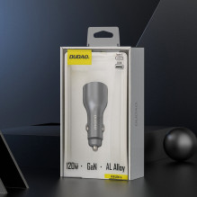 Dudao R4Ultra 120W Power Delivery Quick Charge LED Car Charger USB-A USB-C - Gray