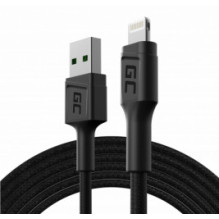 „Green Cell GC PowerStream USB“ kištukas - „Lightning“ kištukas, greito įkrovimo, 2 m, juodas