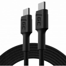„Green Cell GC PowerStream“ USB C tipo kištukas - C tipo kištukas greito įkrovimo 2 m, juodas