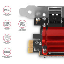 NET CARD PCIE 1GBE 1PORT / SP&amp;LP PCEE-GIX AXAGON