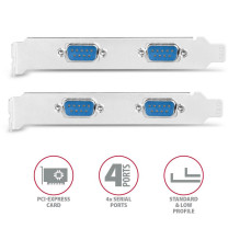 NET CARD PCIE 250KBPS 4PORT / SPLP PCEA-S4N AXAGON