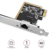 NET CARD PCIE 1GBE 1PORT / SP&amp;LP PCEE-GRF AXAGON