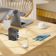 „Tech-Protect DC80W-GAN“ 6 prievadų stalinis įkroviklis, juodas