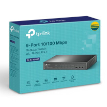 Jungiklis, TP-LINK, darbalaukis / pjedestal, 9x10Base-T / 100Base-TX, PoE+ prievadai 8, TL-SF1009P