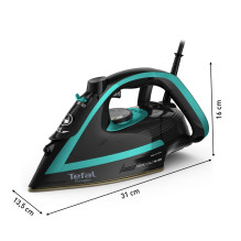 Tefal Puregliss FV8066 Dry &amp; Steam iron Durilium AirGlide Autoclean soleplate 3000 W Black, Blue